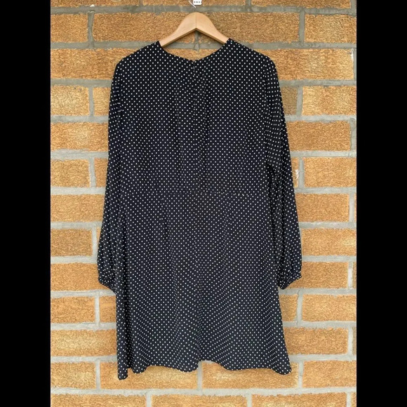 THEORY Polka Dot Long-Sleeve Mini Crepe Dress size 12 - Picture 8 of 13